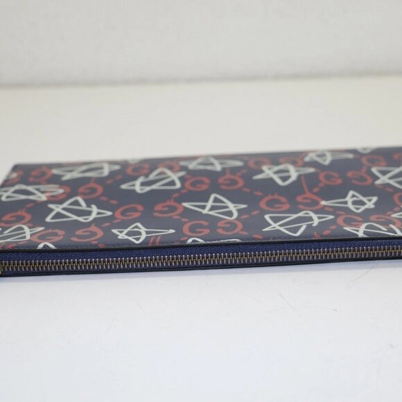 Gucci New 445597 Ghost Gg Stars Big Pouch Multicolor Leather Clutch - Picture 4 of 12